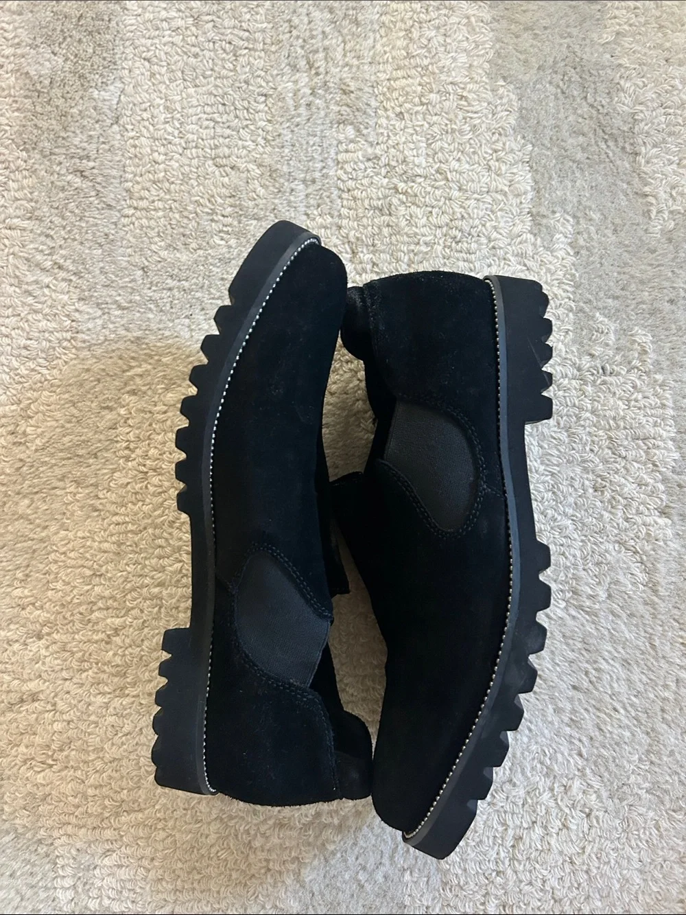 Blondo Black Suede Slip-On Loafers-waterproof